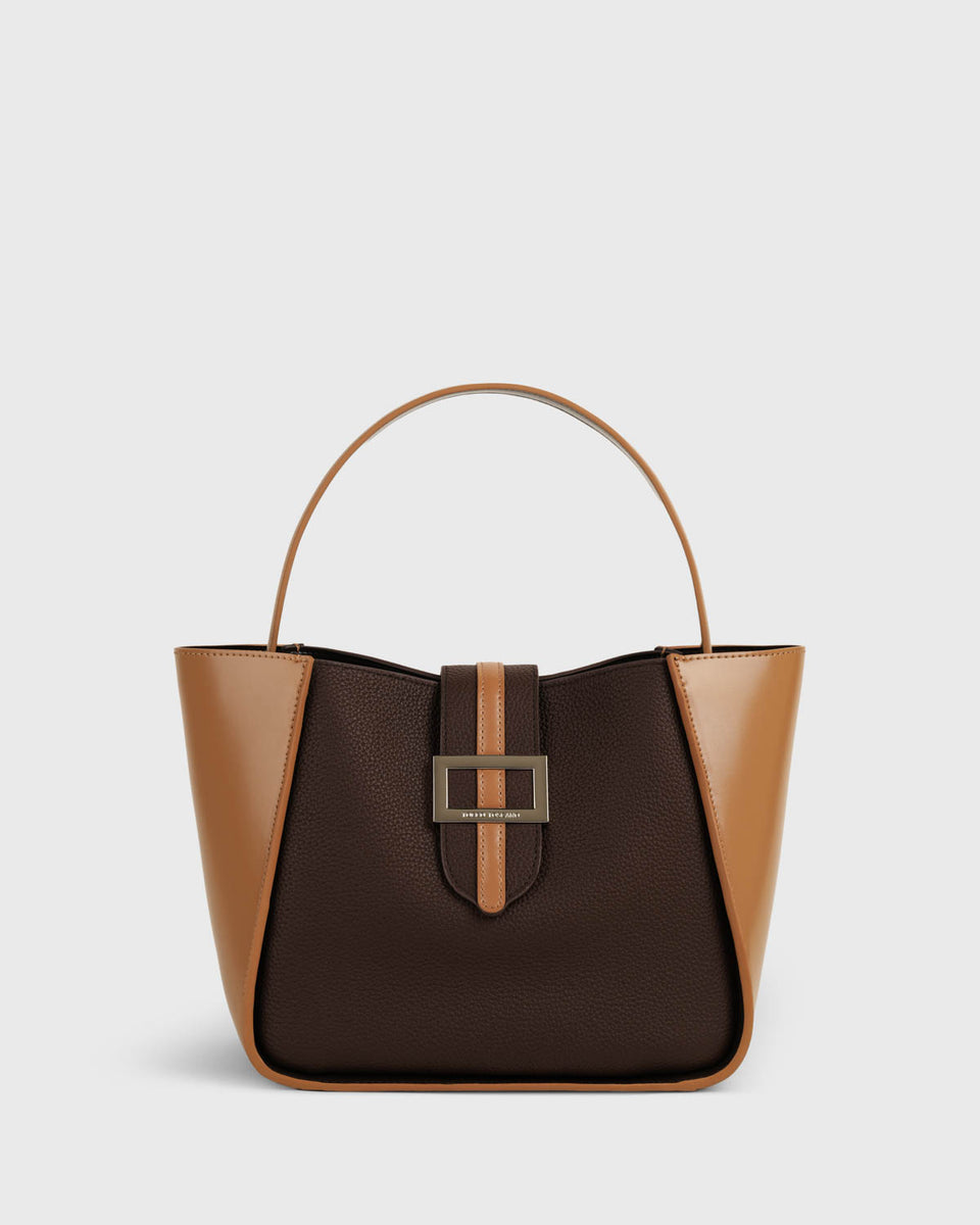 Mahjong Trapeze Bag (Espresso/Toffee) - Tocco Toscano