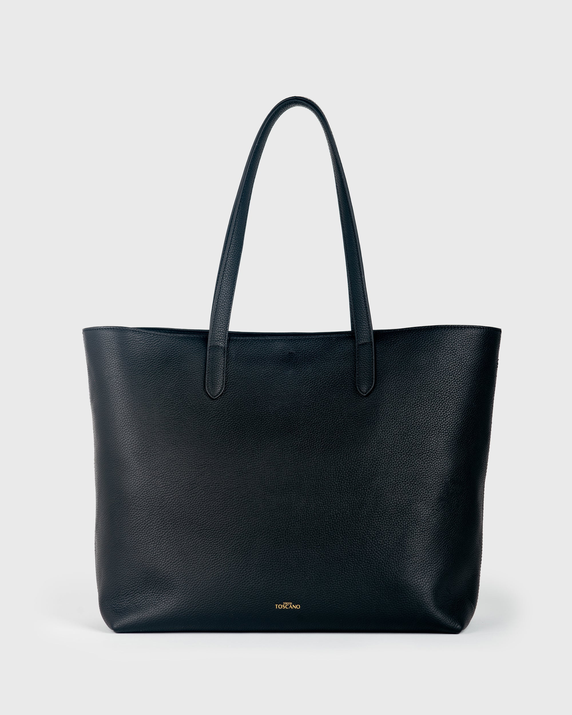 Aimee Tote(Black), Vegan Leather, Front View 1