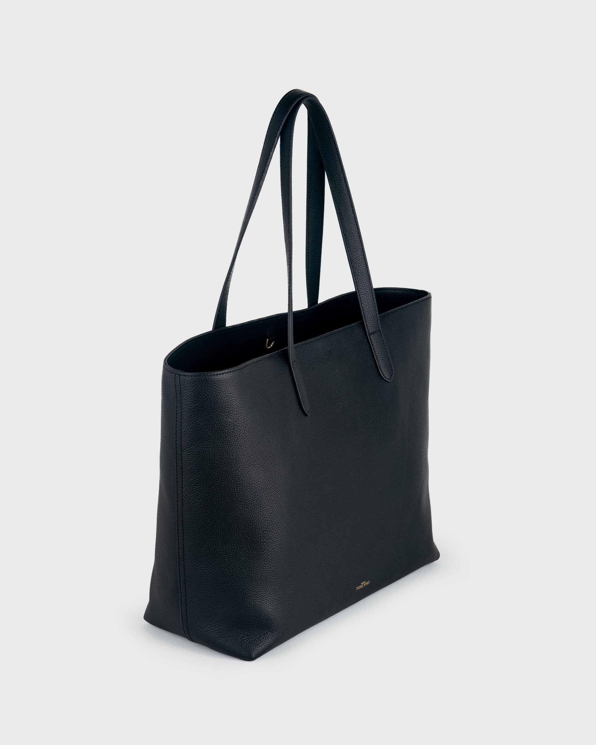 Aimee Tote(Black), Vegan Leather, Side View 1