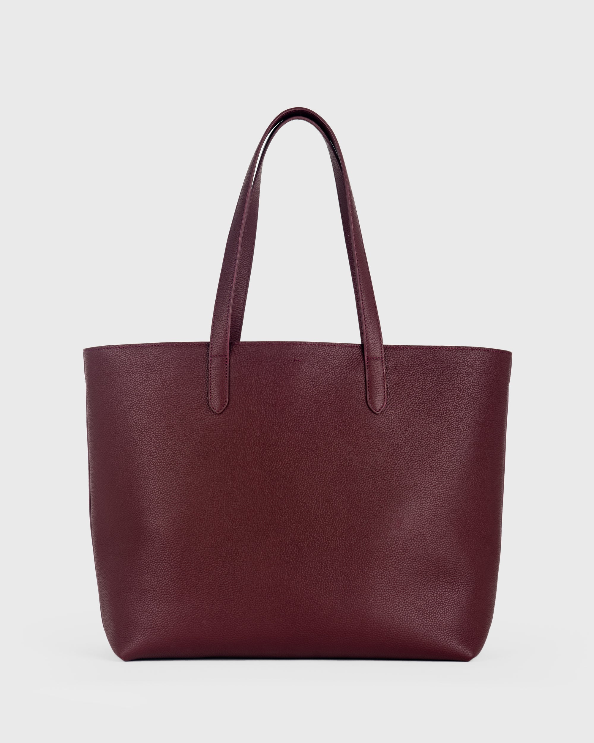 burgundy leather tote bag