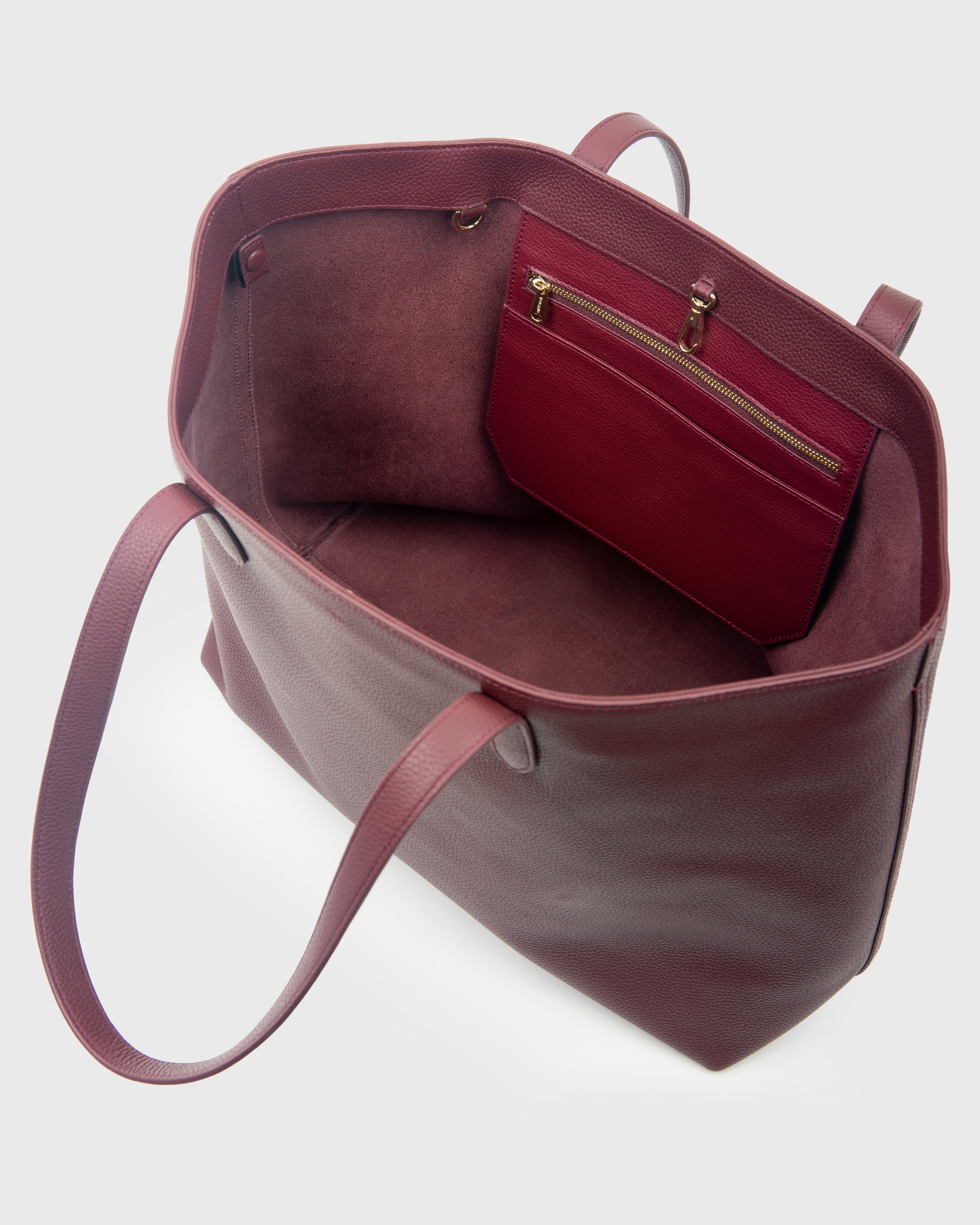 Maroon leather tote discount bag