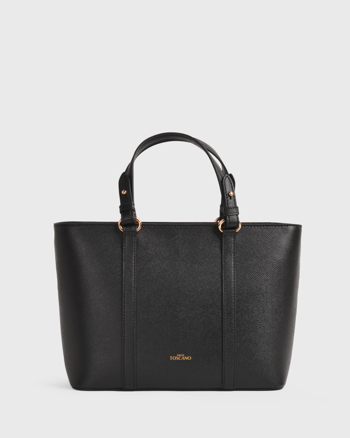 Hanna Top Handle (Black), Vegan Leather, Front View