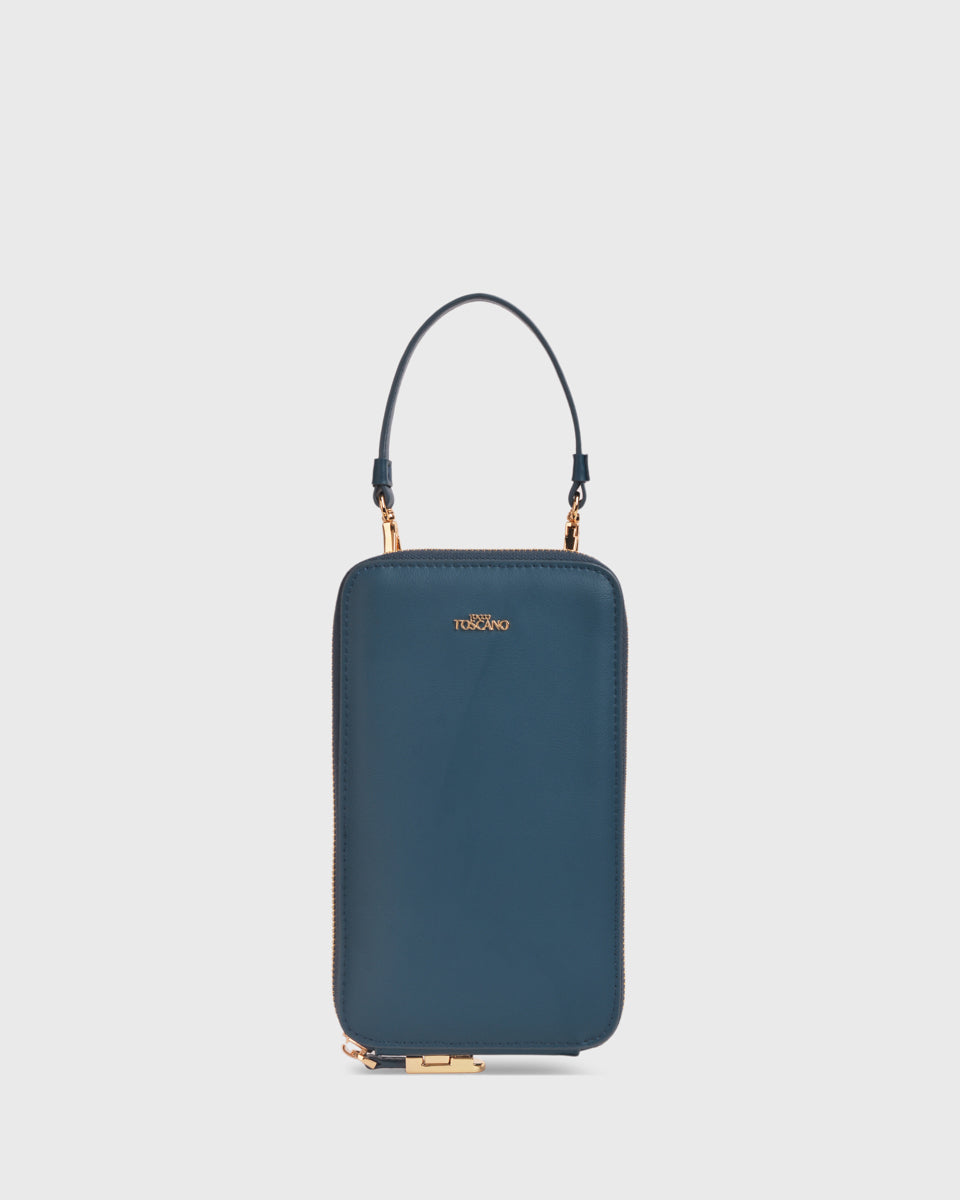Iduna Mobile Phonebag (Cobalt), Vegan Leather, Front View